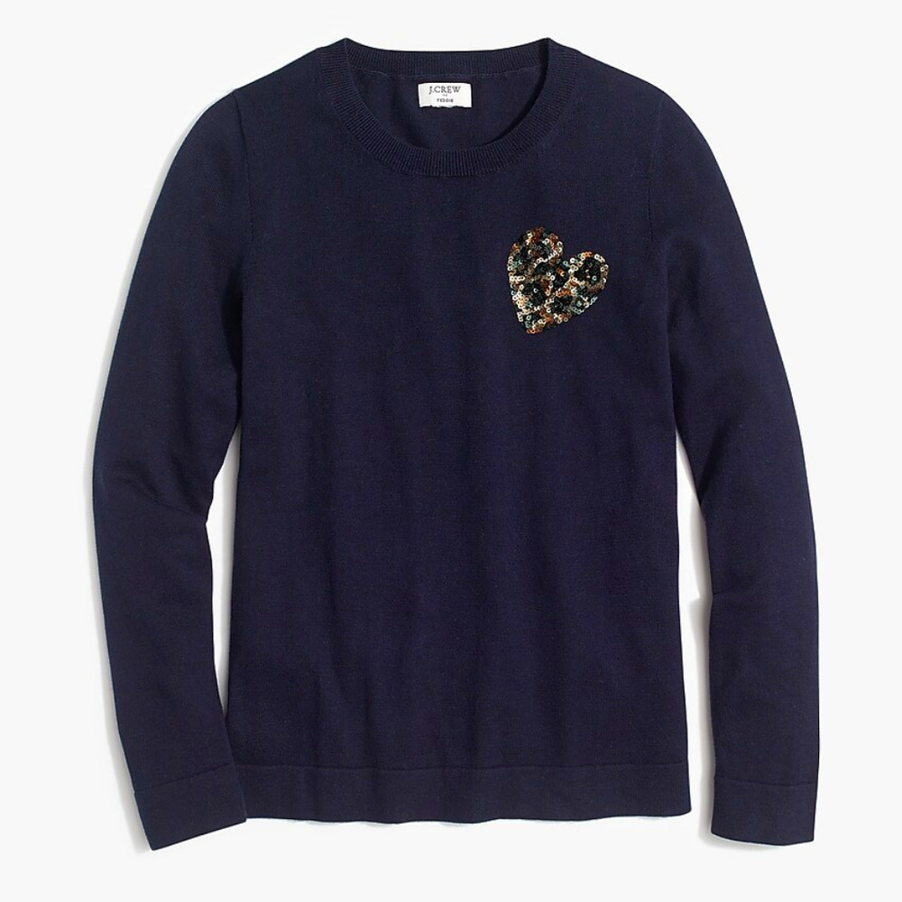🆕 NWT 🐆 Sequined-heart leopard Teddie sweater - Picture 4 of 6